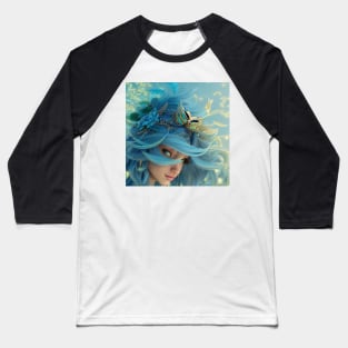 Cutes Owl Goddess with blue hairs Baseball T-Shirt